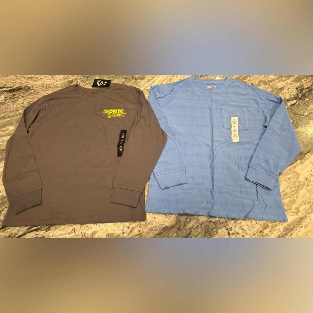 Two new boys long sleeve shirts size xl